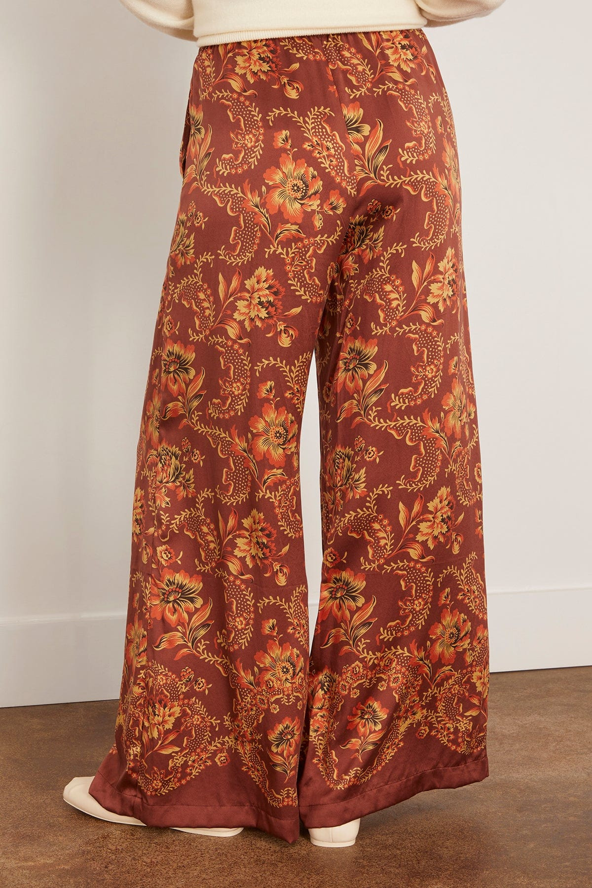 Seraphina Silk Pant in Burgundy - 4