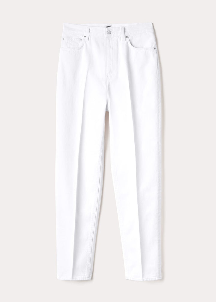 Tapered leg denim coated white - 1