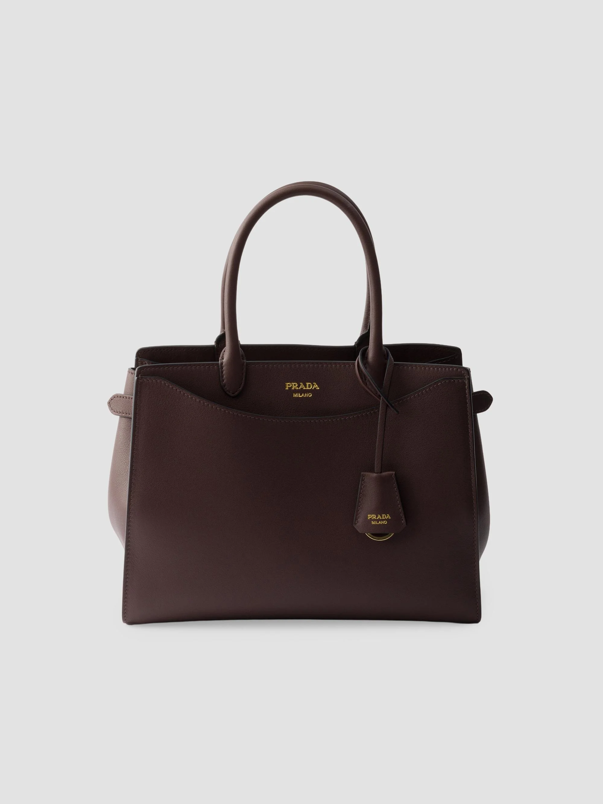 Women's Prelude Large Leather Top Handle Bag - Dark Brown - 1