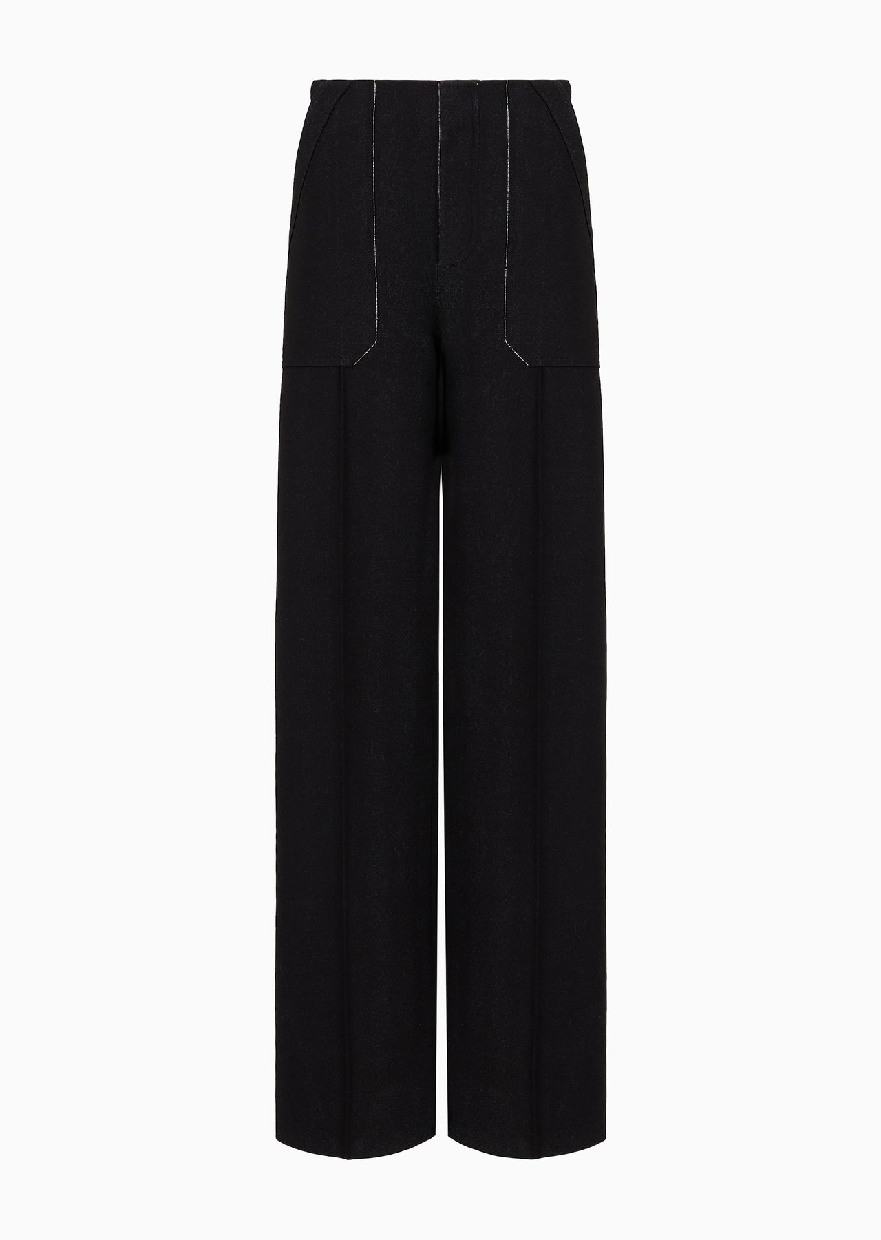 Straight-cut trousers in a bonded silk blend - 1