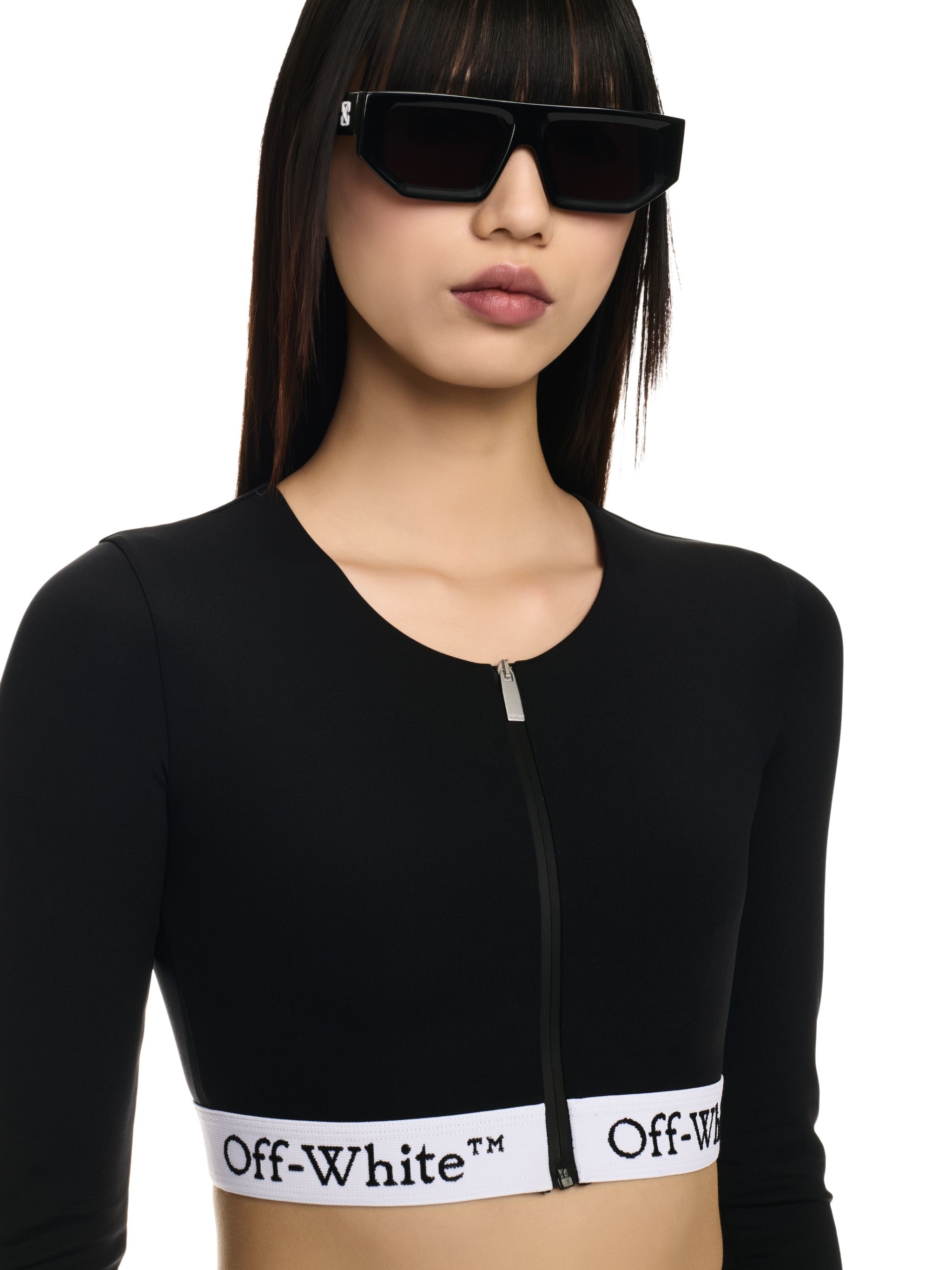 Logoband L/s Zipped Crop Top - 5