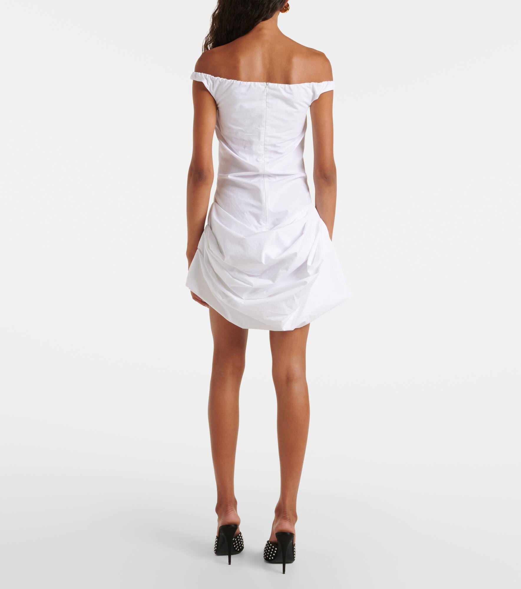 Off-shoulder cotton minidress - 3
