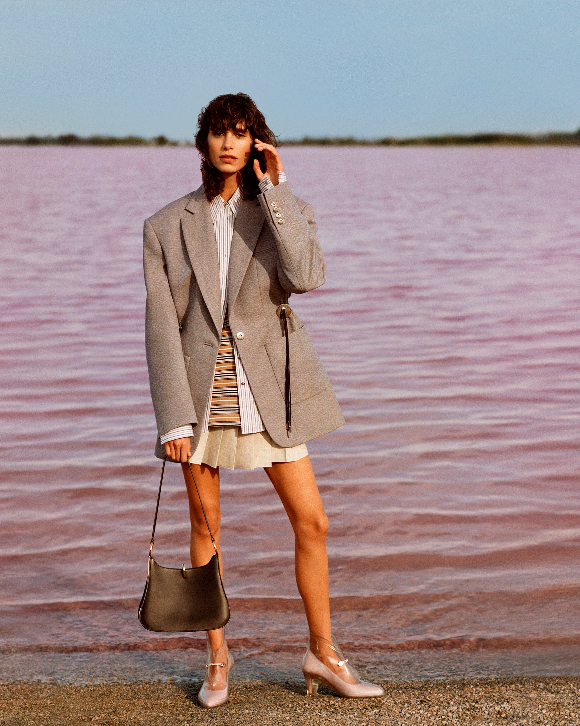 Mottled Wool Drawstring Blazer - 6