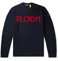 2 Moncler 1952 Logo-Intarsia Virgin Wool and Cashmere-Blend Sweater - 6