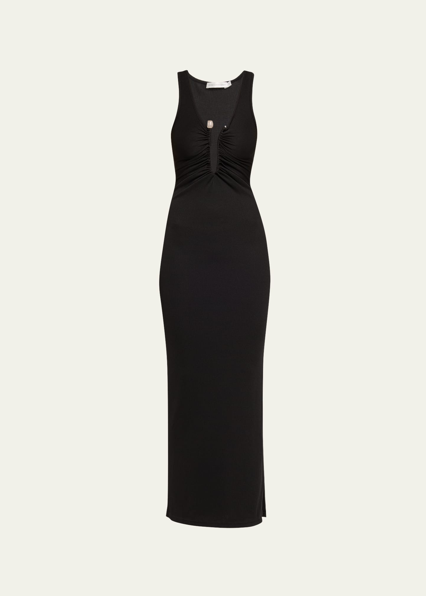 Crystal Pin Ruched Maxi Tank Dress - 1