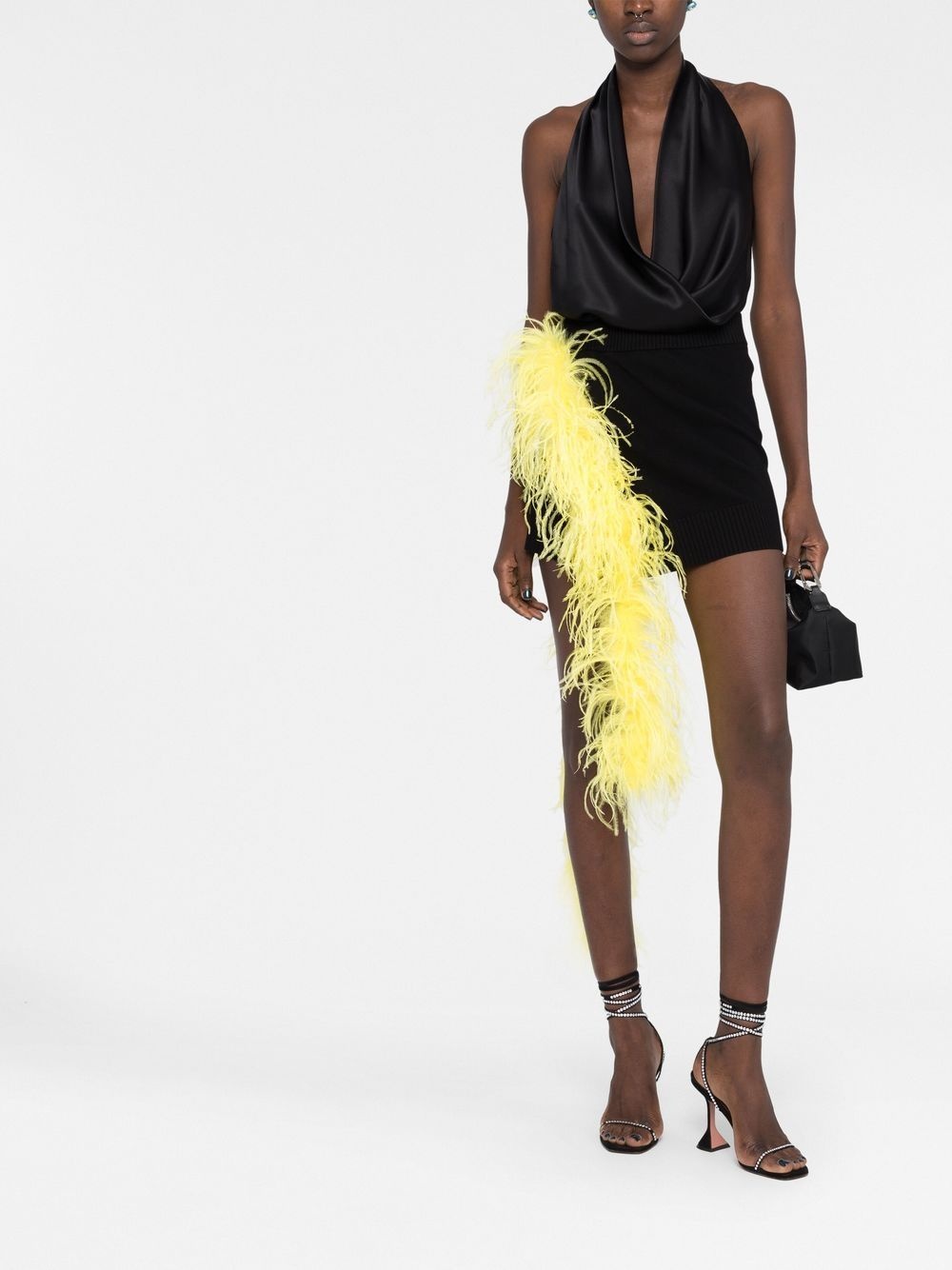 feather-embellished mini skirt - 2