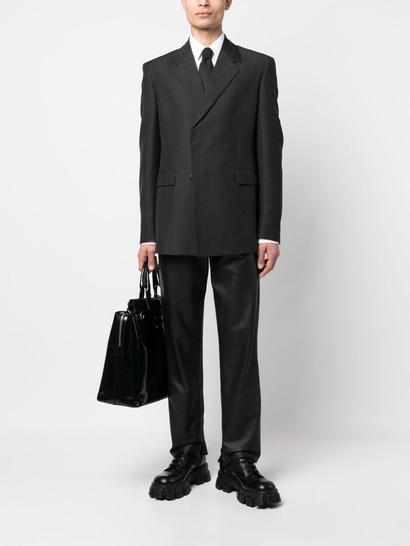 Prada logo-patch single-breasted blazer outlook