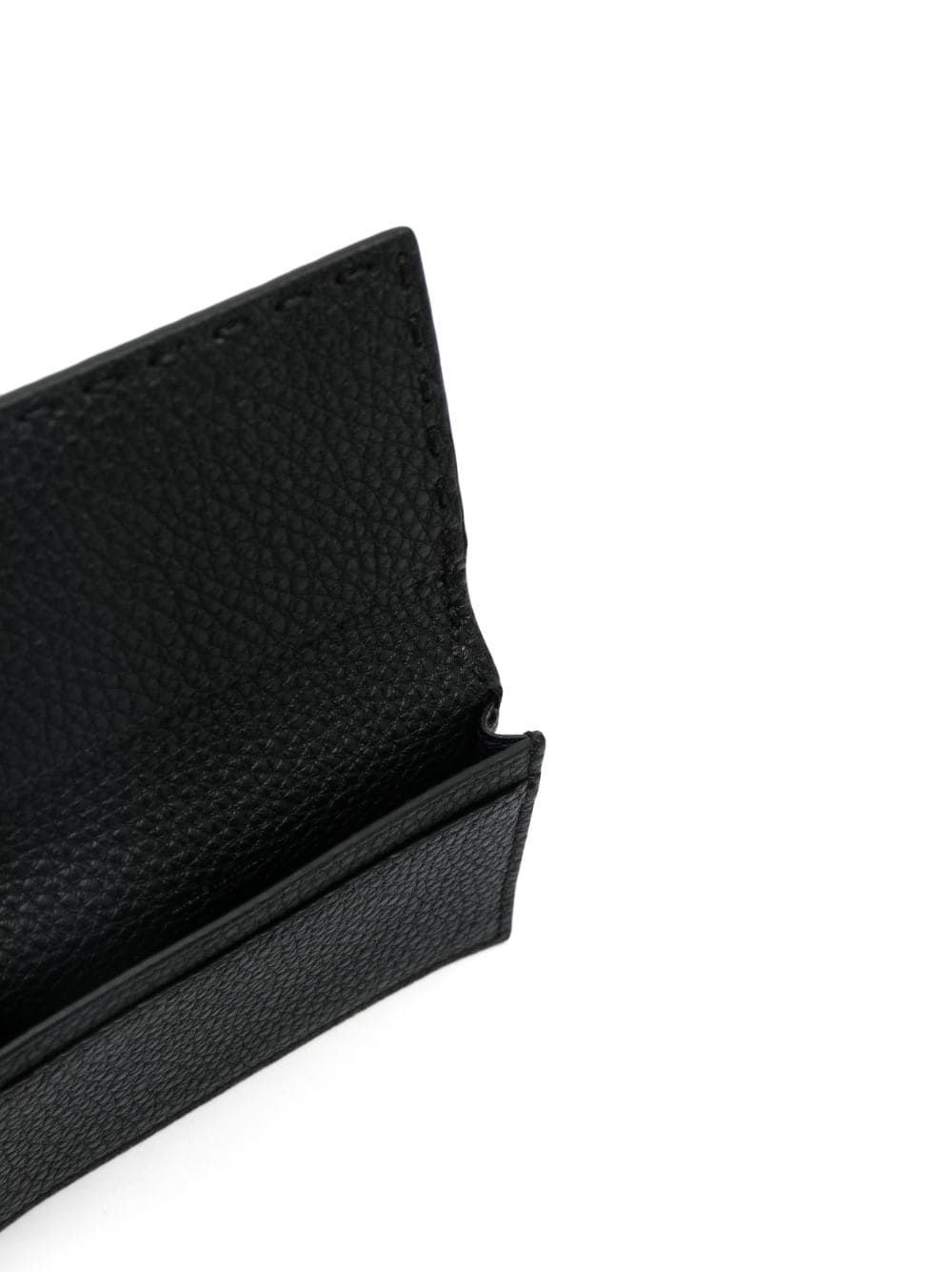 logo-print grained-leather wallet - 3