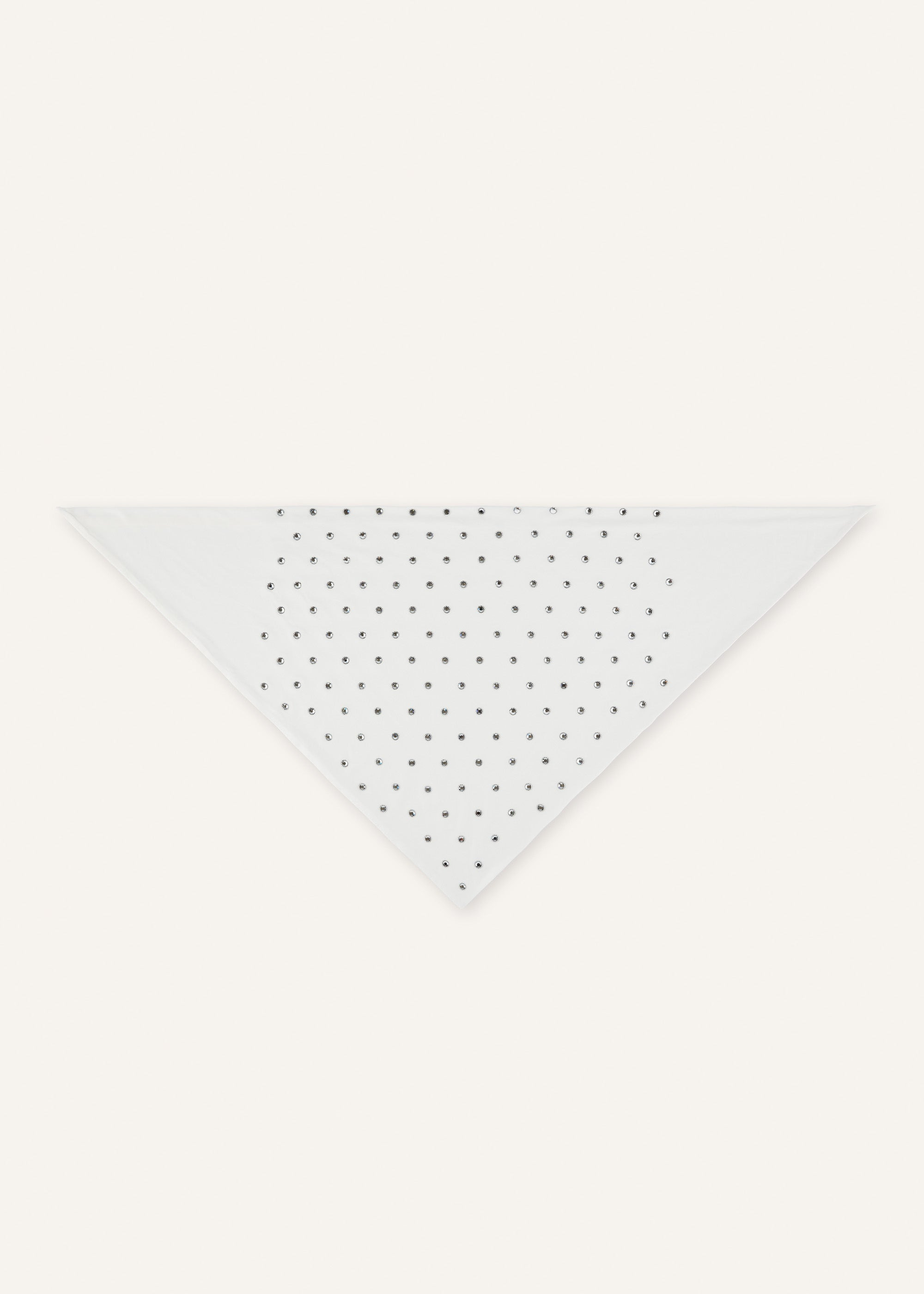Crystal-studded triangle bandana in cream - 3