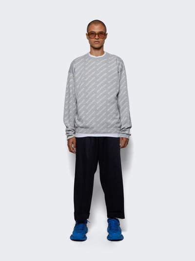 BALENCIAGA Mini Allover Logo Sweater Grey And White outlook