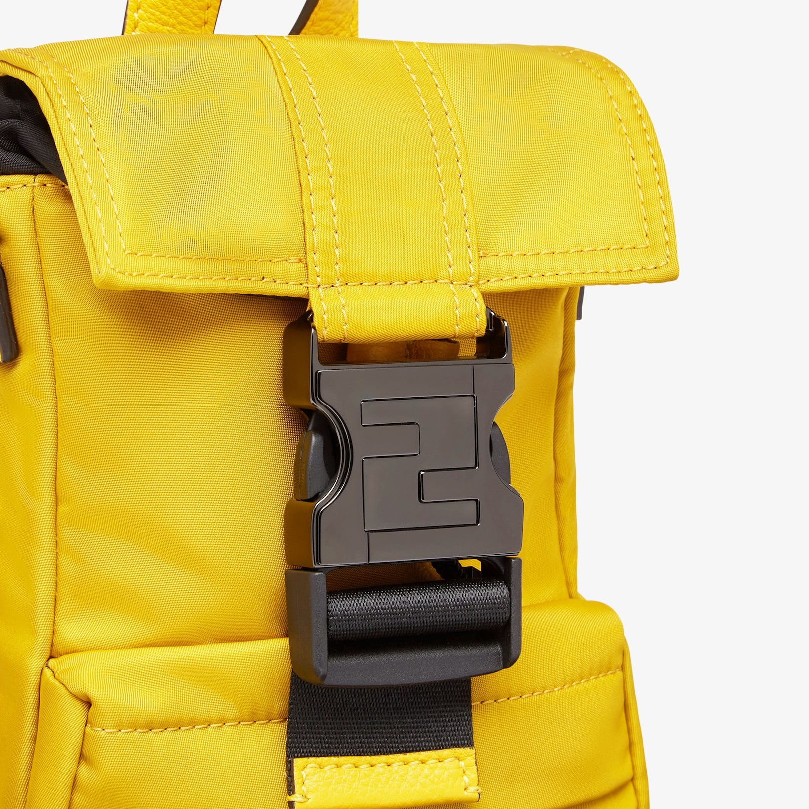 Yellow nylon backpack - 4