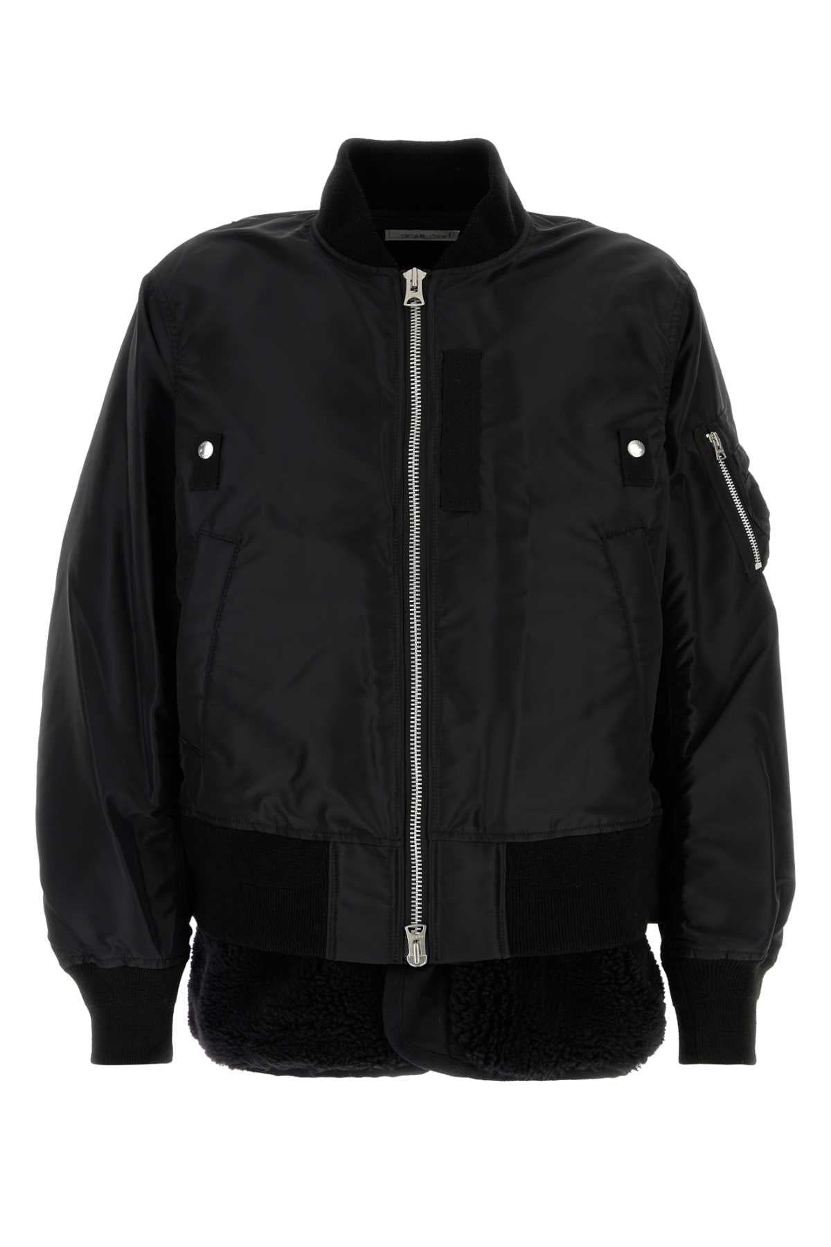 Sacai Men Black Nylon Bombe Jacket - 1