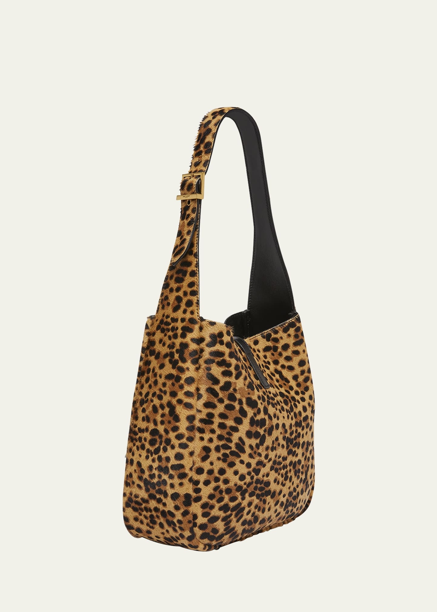 Le 5 A 7 Small YSL Hobo Bag in Leopard-Print Calf Hair - 4