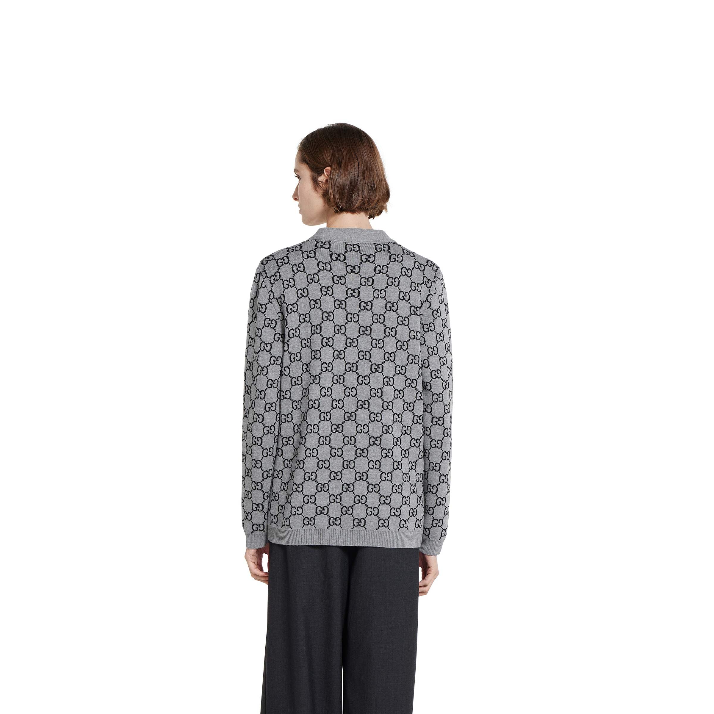 Reversible GG wool jacquard cardigan - 4