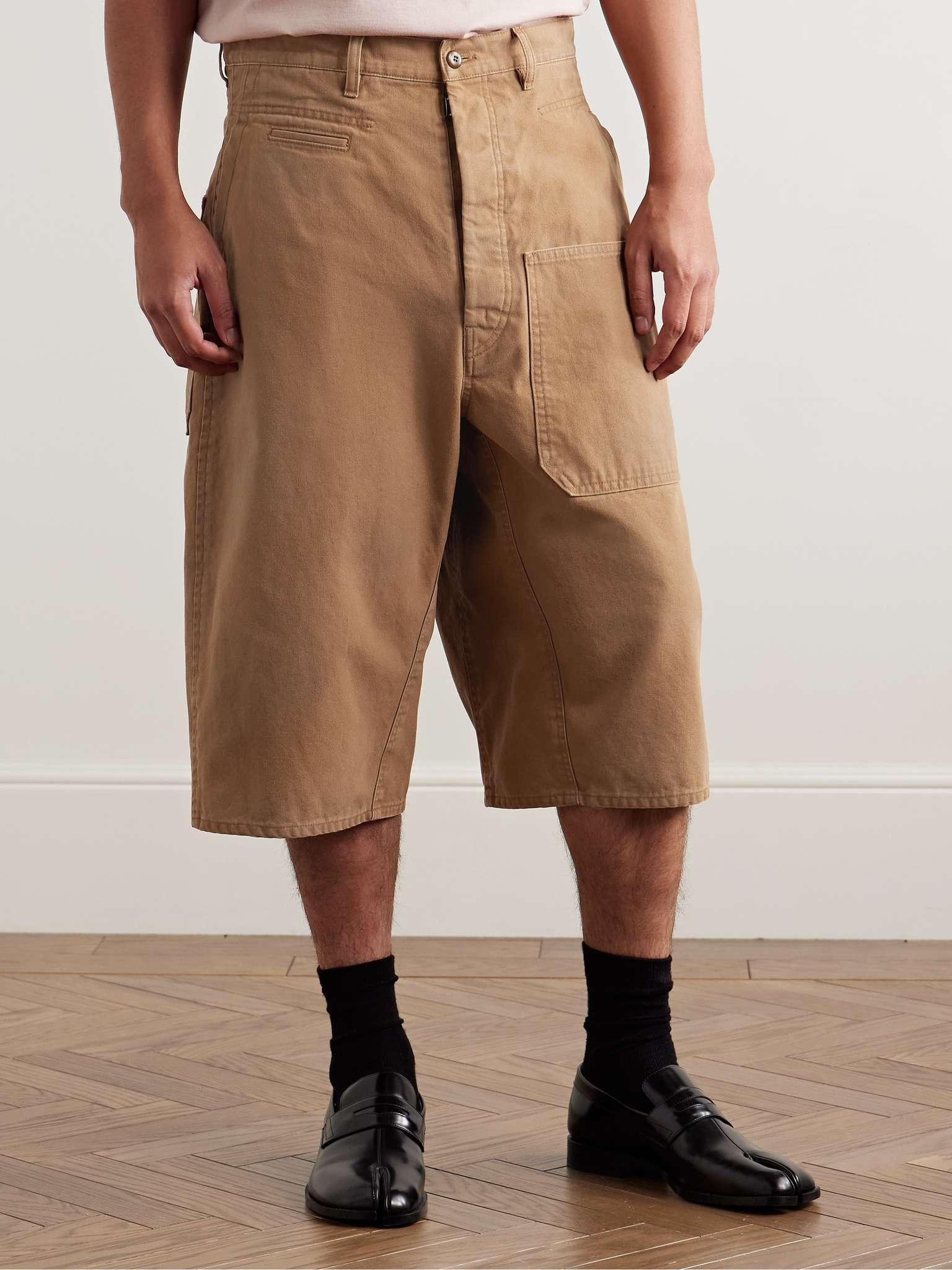 Wide-Leg Cotton-Canvas Shorts - 3