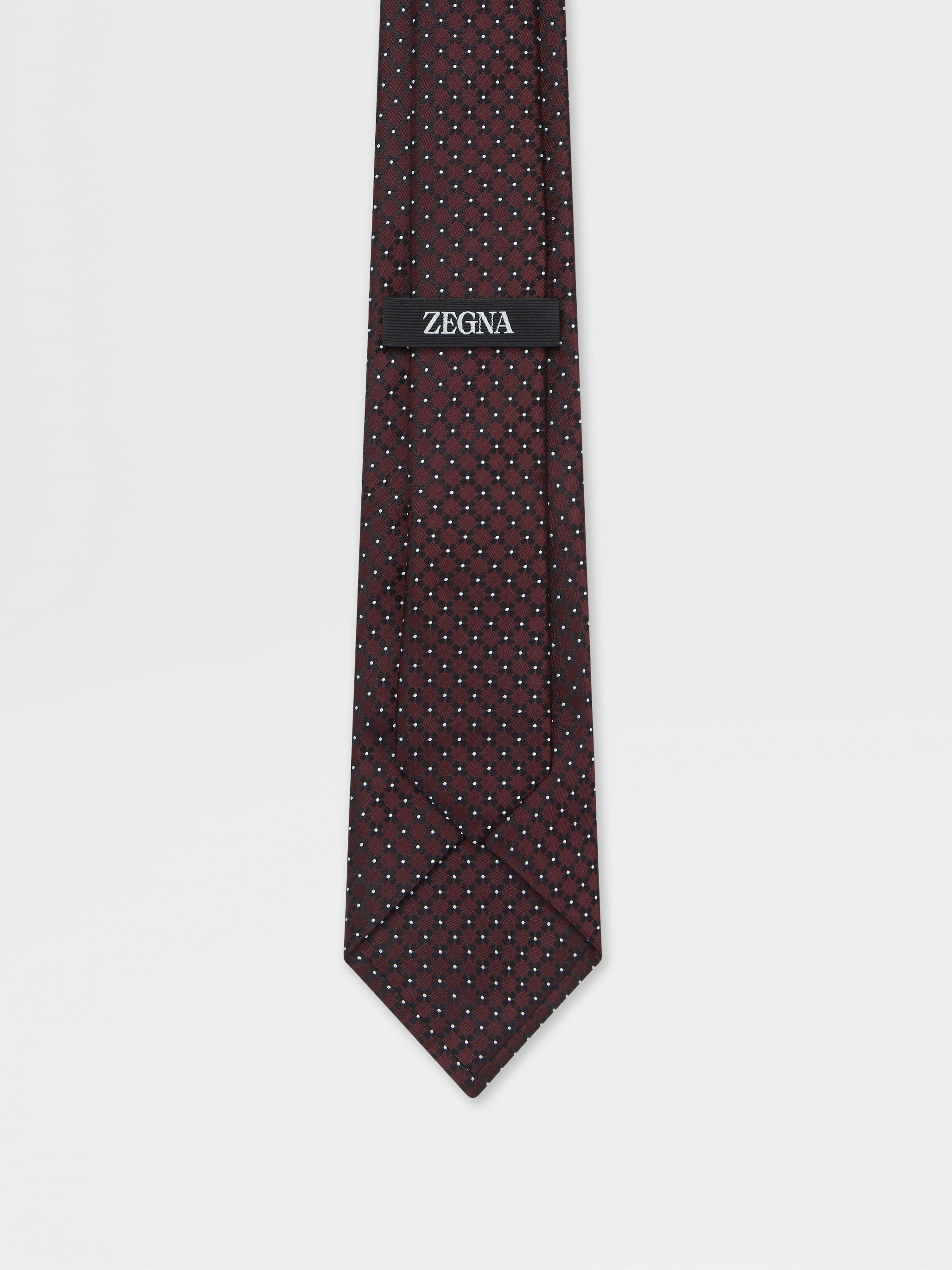 BURGUNDY SILK TIE - 3