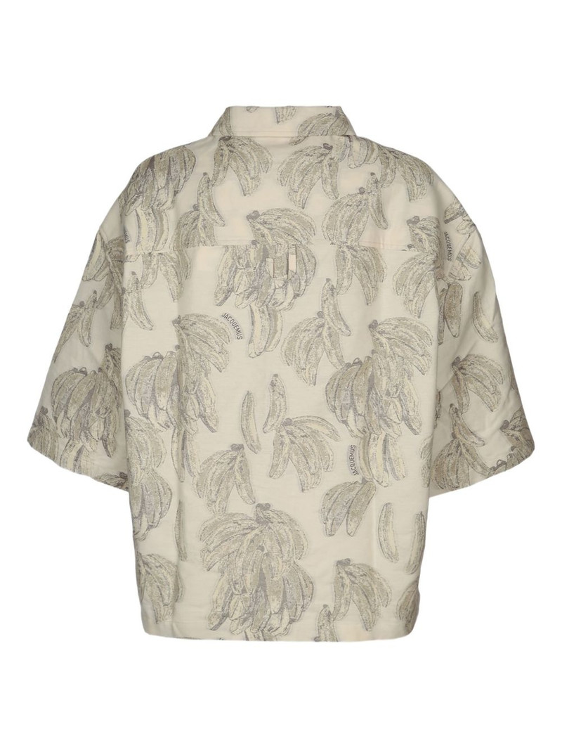 JACQUEMUS banana-print oversized shirt outlook