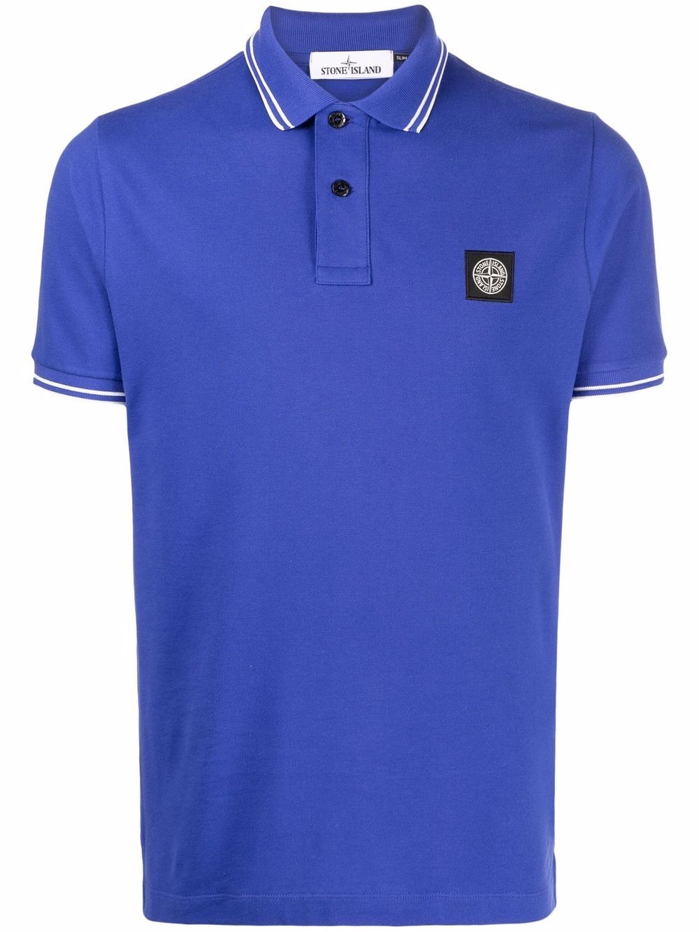 logo-patch polo shirt - 1