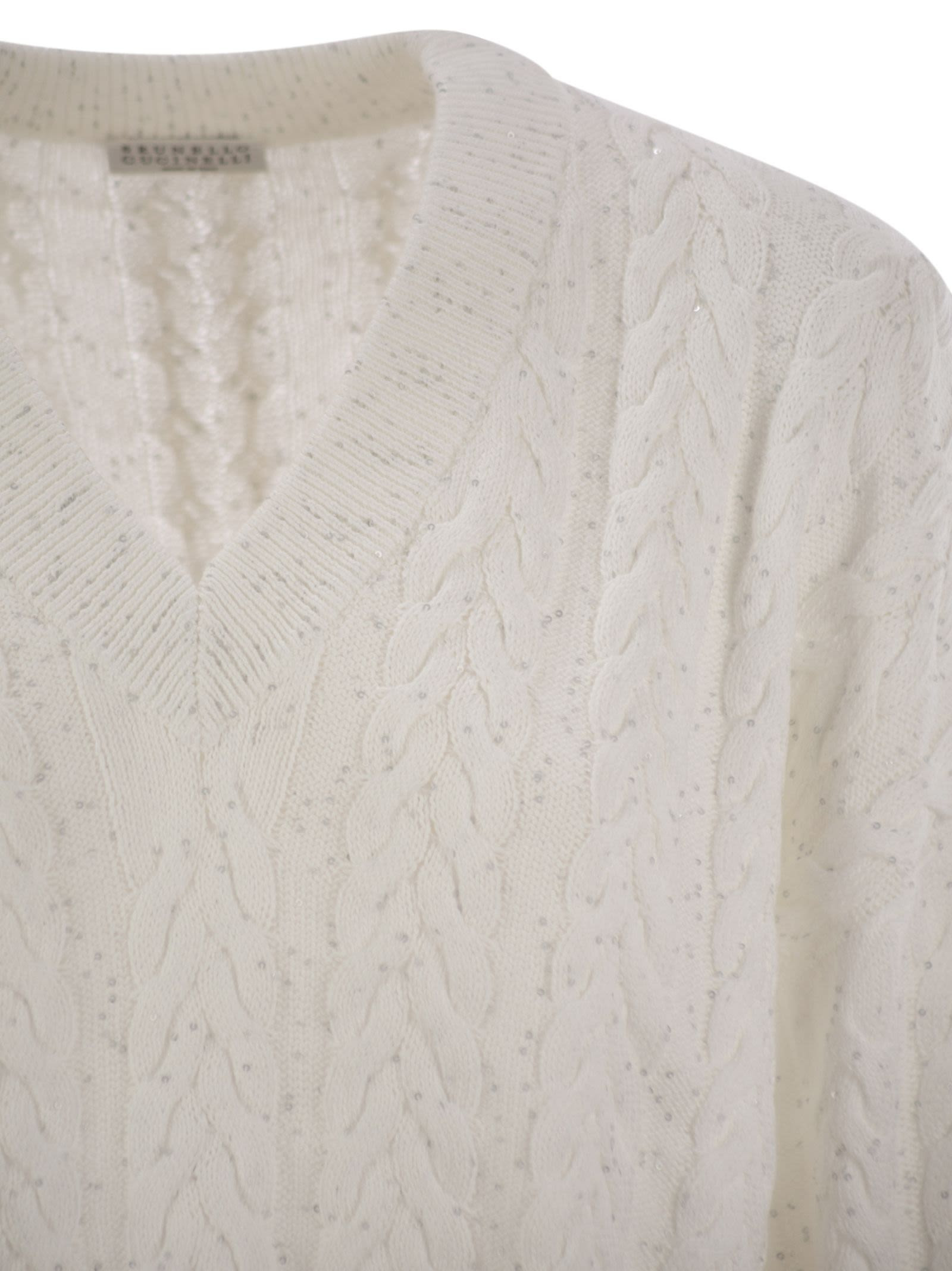 Brunello Cucinelli Women Dazzling Double Cable Cotton Jersey - 4