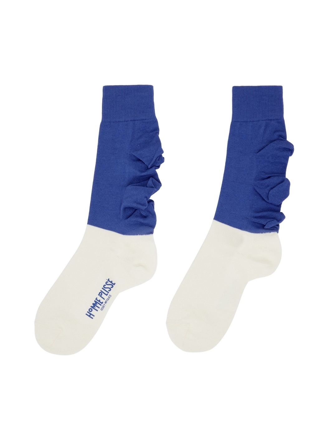 Off-White & Blue Flower Socks - 2