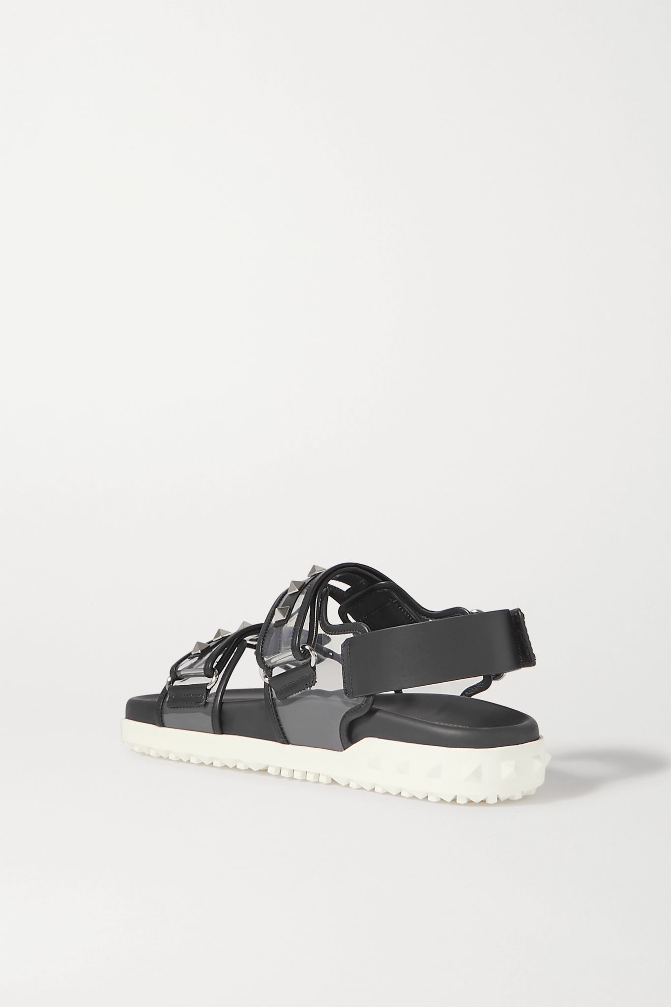 Valentino Garavani Rockstud leather and PVC sandals - 4