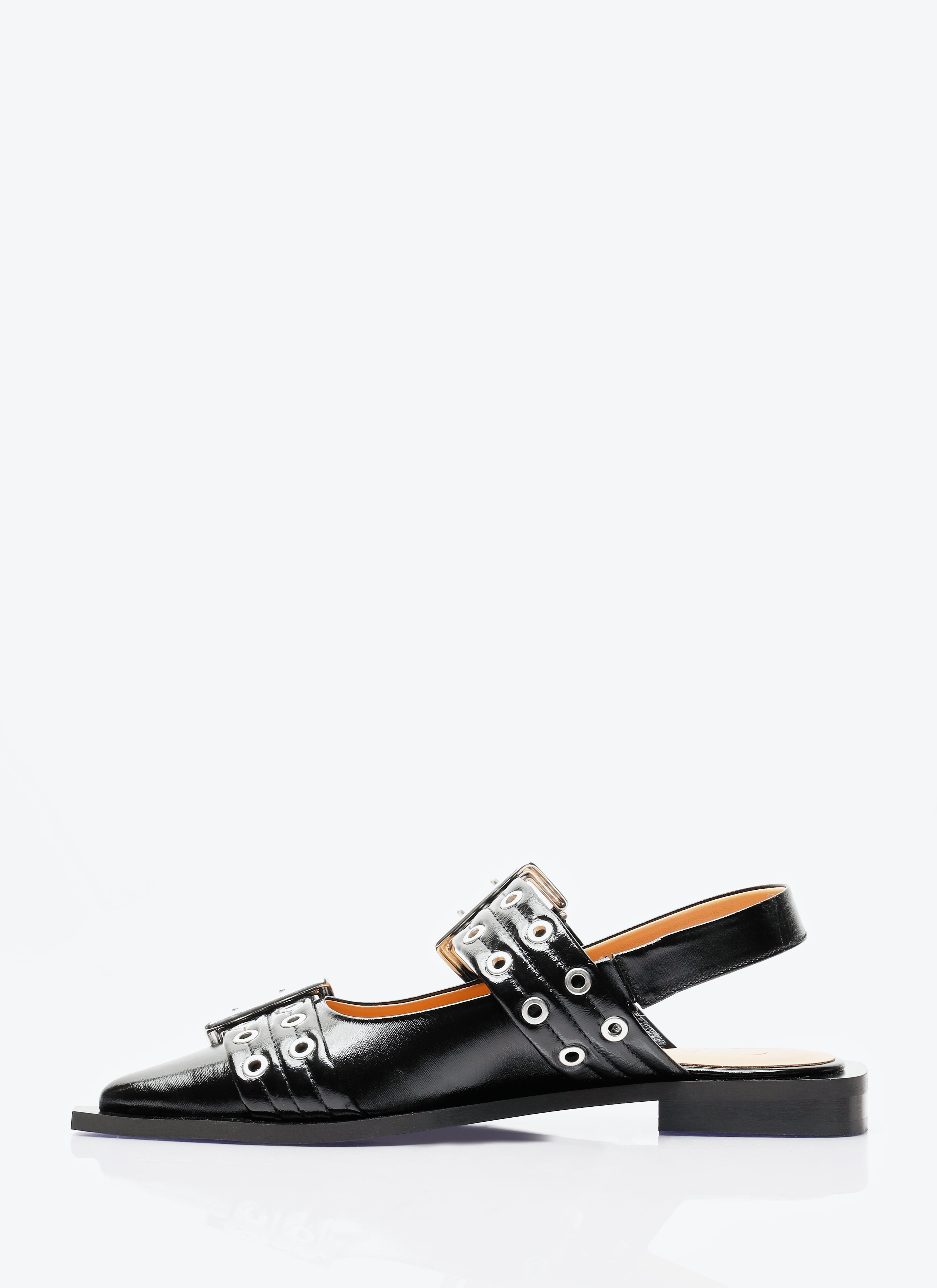 Ganni Women Feminine Buckle Ballerina Flats - 4