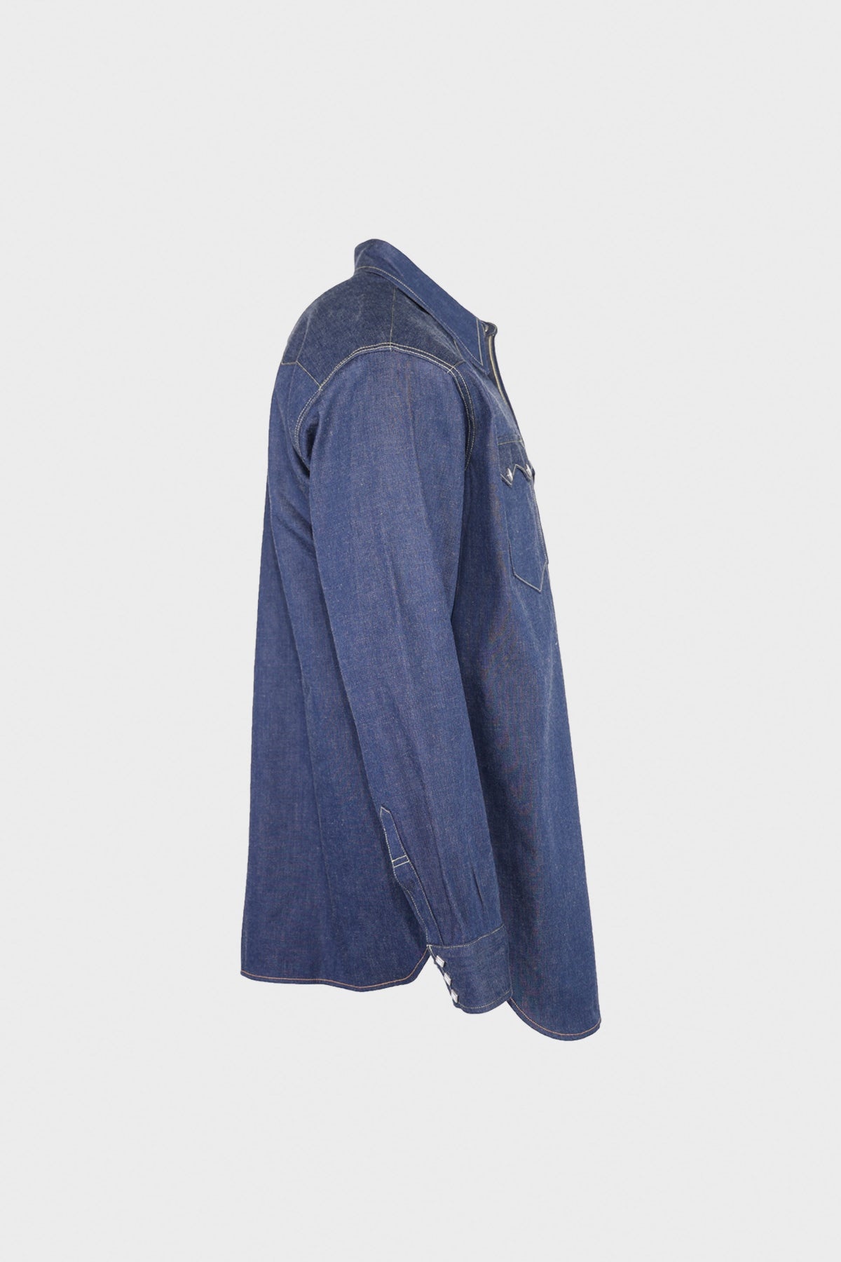 Sawtooth Denim Western Shirt - Indigo - 2
