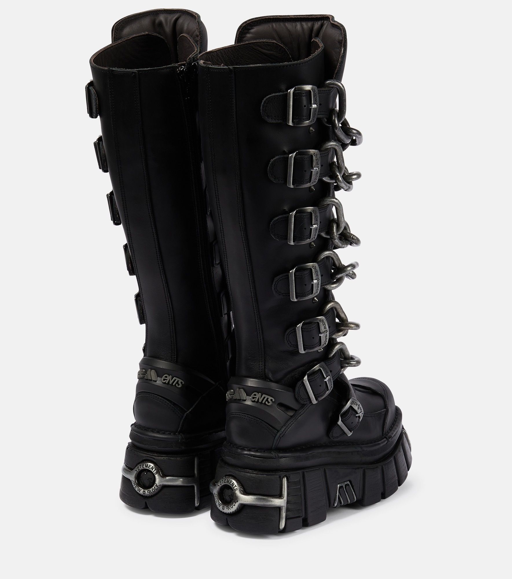 x New Rock leather platform boots - 3