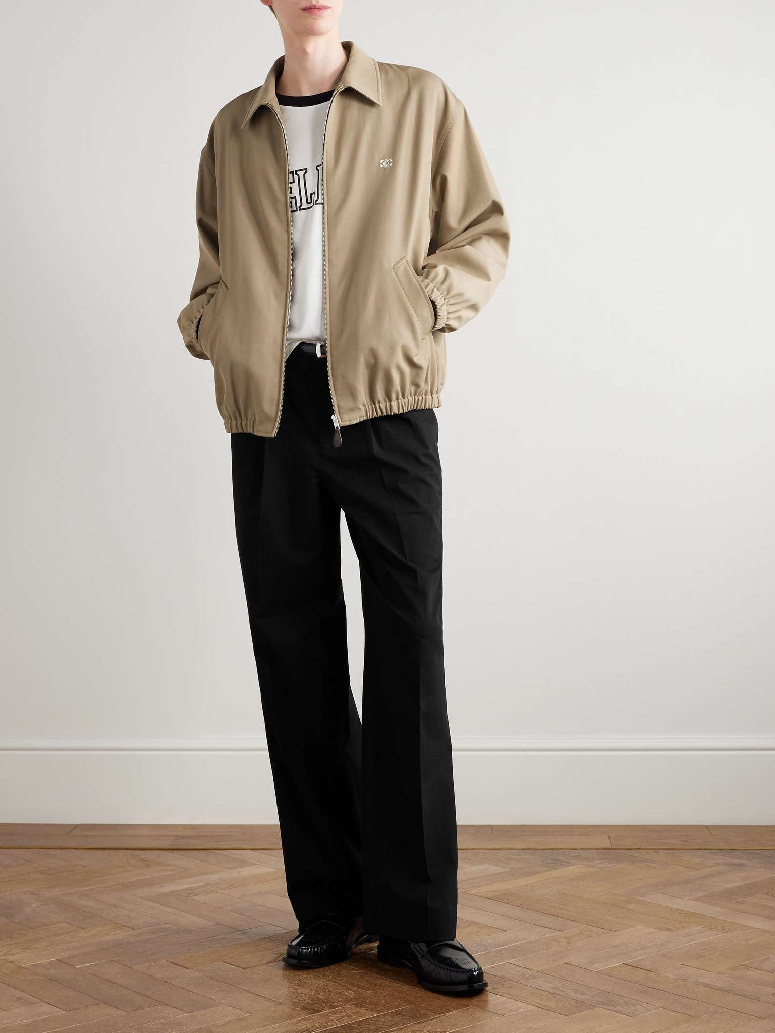 Logo-Embroidered Wool and Cotton-Blend Gabardine Blouson Jacket - 2