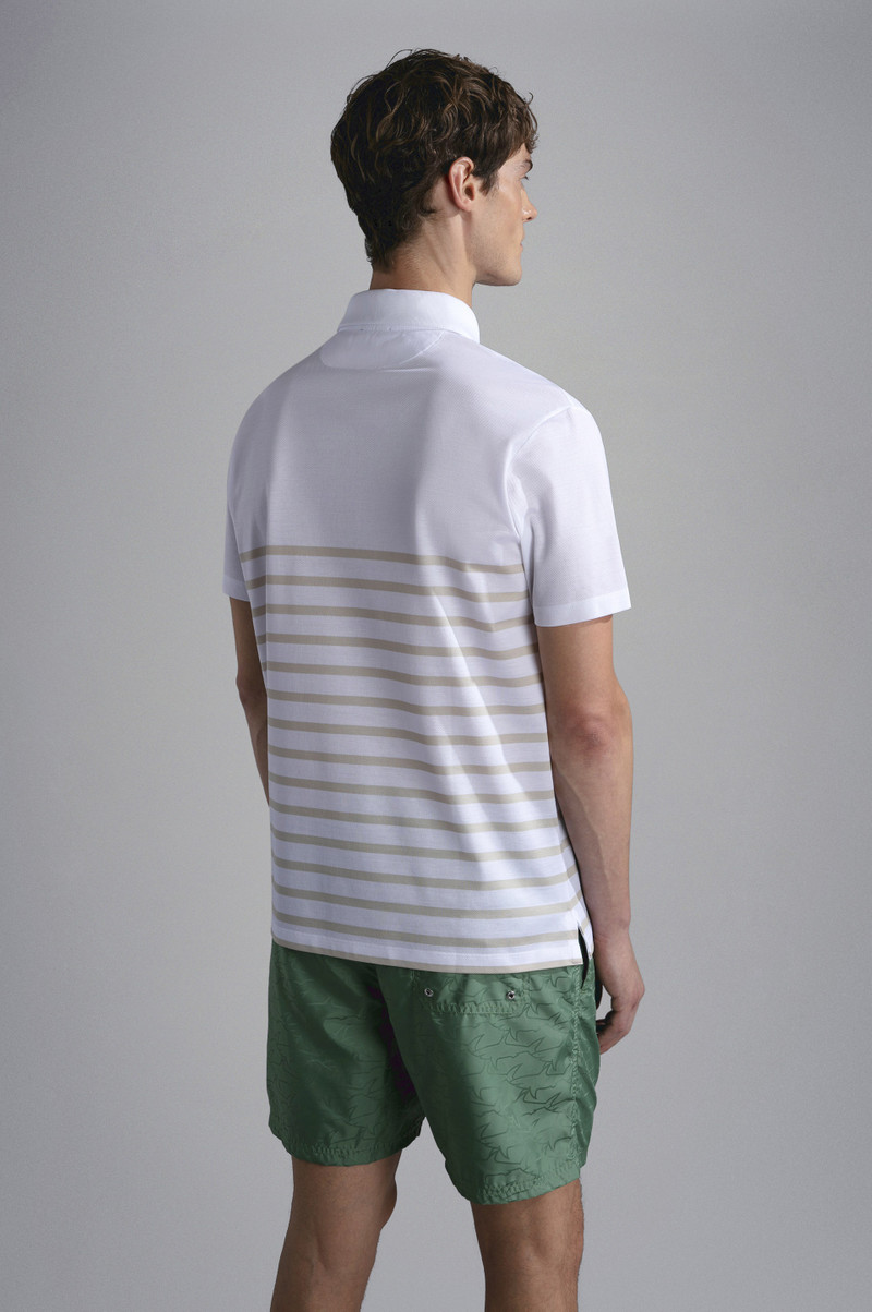 COTTON PIQUÉ POLO SHIRT WITH STRIPED PATTERN 3