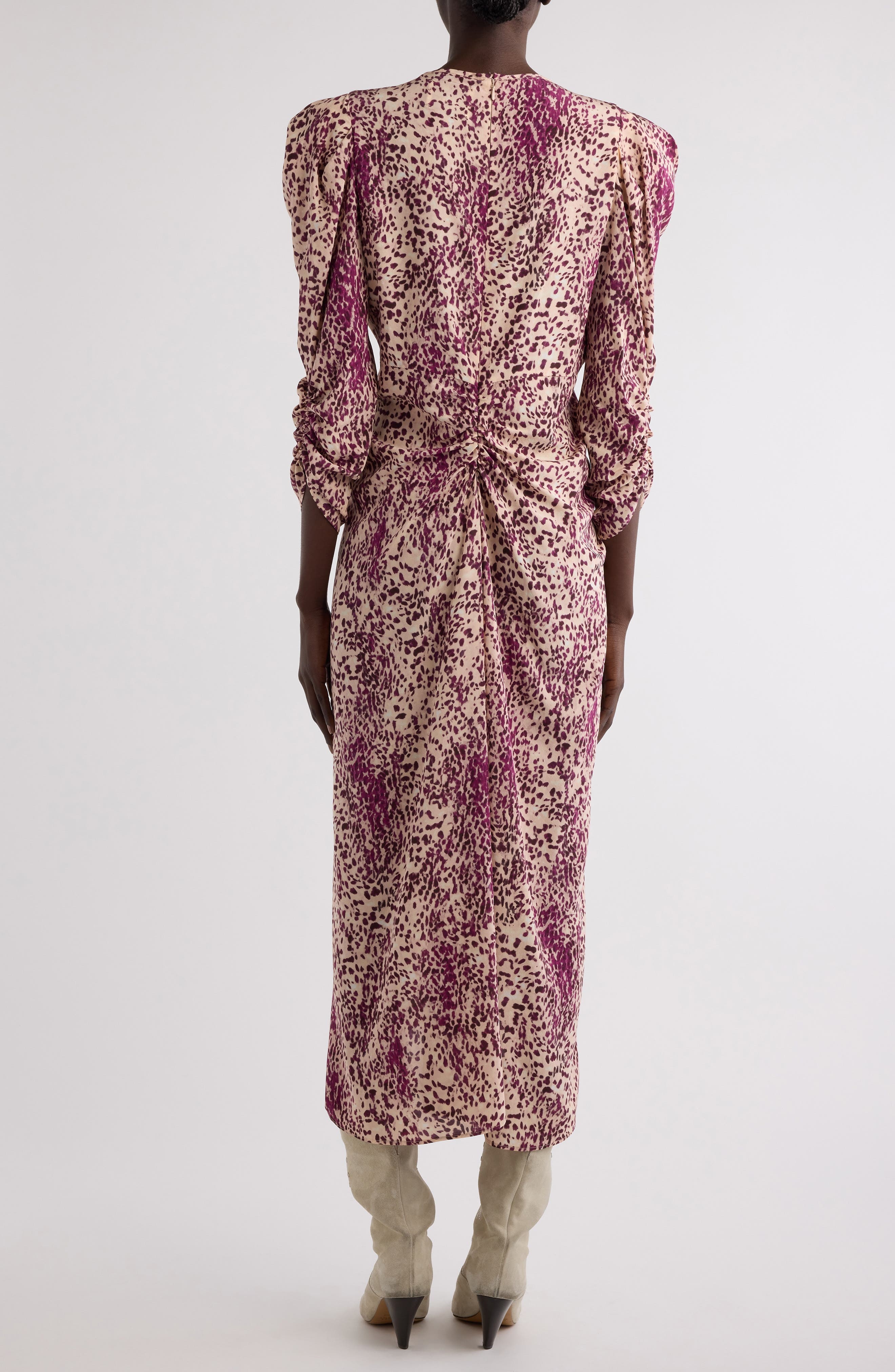 Isabel Marant Albini Stretch Silk Midi Dress in Purple/Ecru at Nordstrom - 2