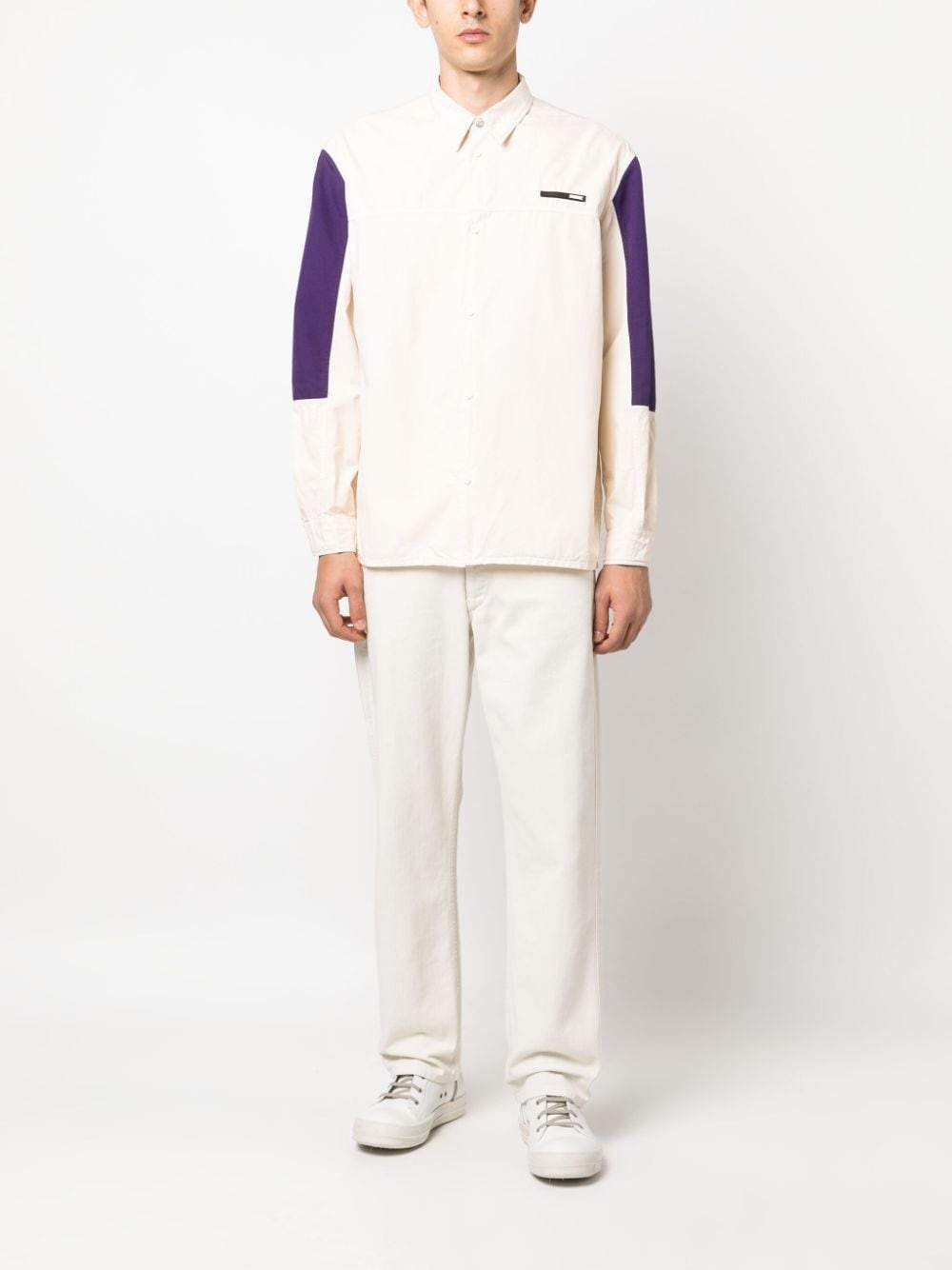 logo-patch cotton shirt - 2