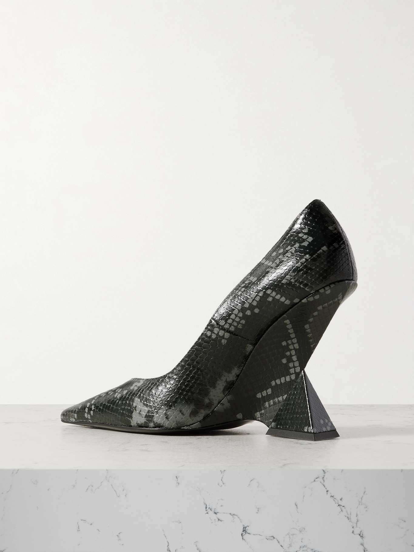 Cheope snake-effect leather pumps Snake print - 3