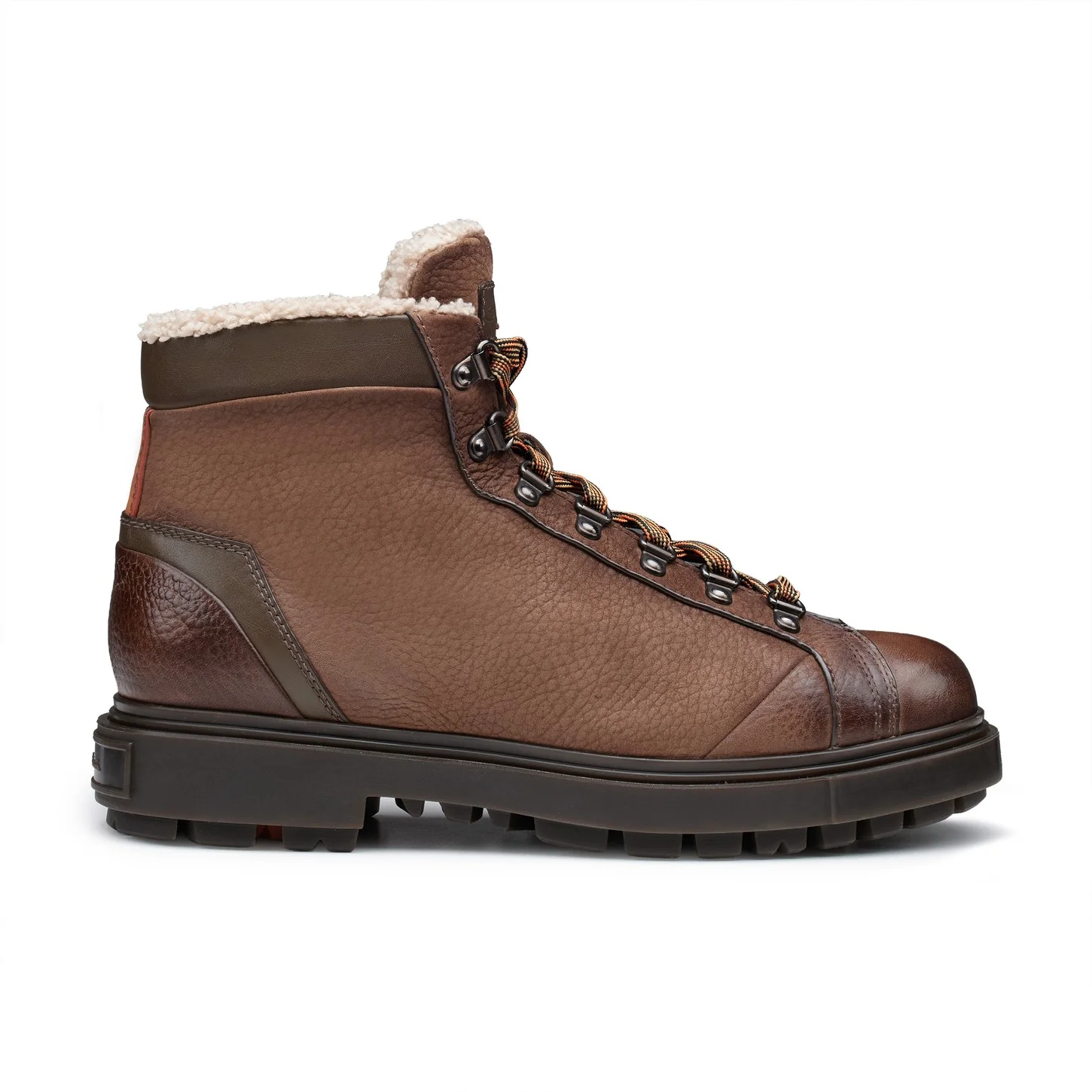Men's dark brown leather hiking boot - 1