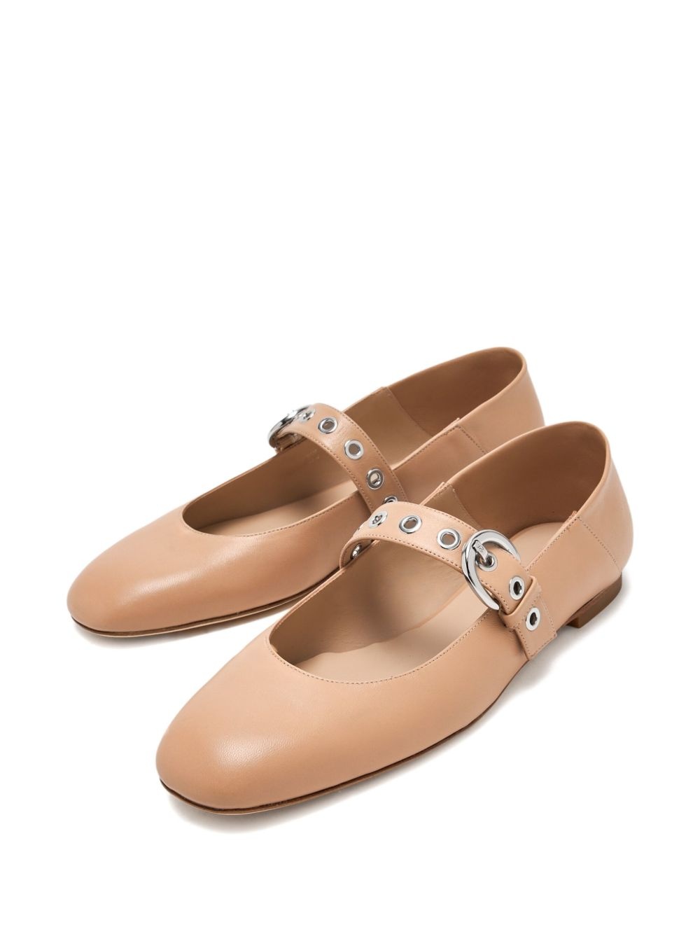 buckle-strap eyelet ballet flats - 2