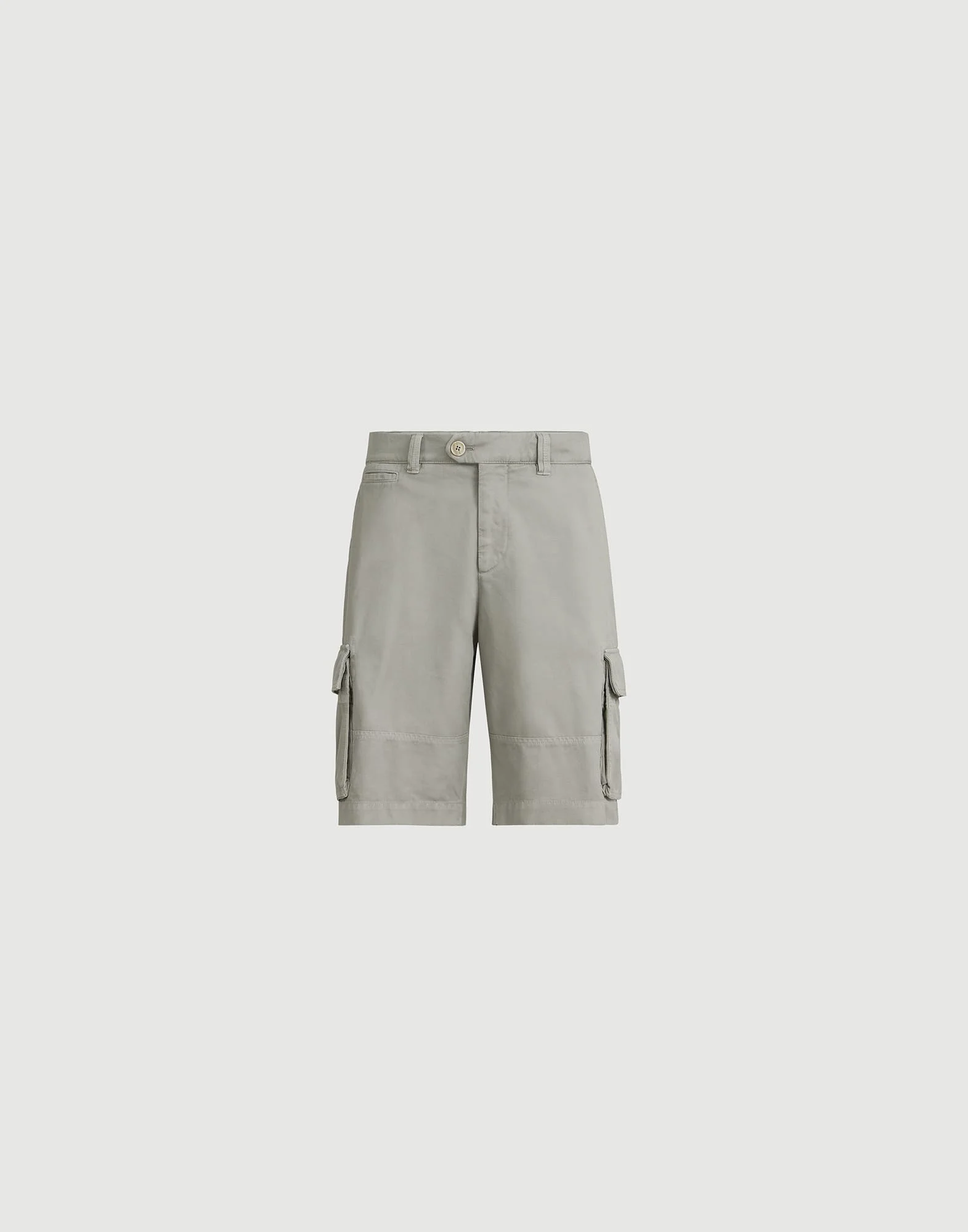 Garment-dyed Bermuda shorts in twisted cotton gabardine with cargo pockets - 1