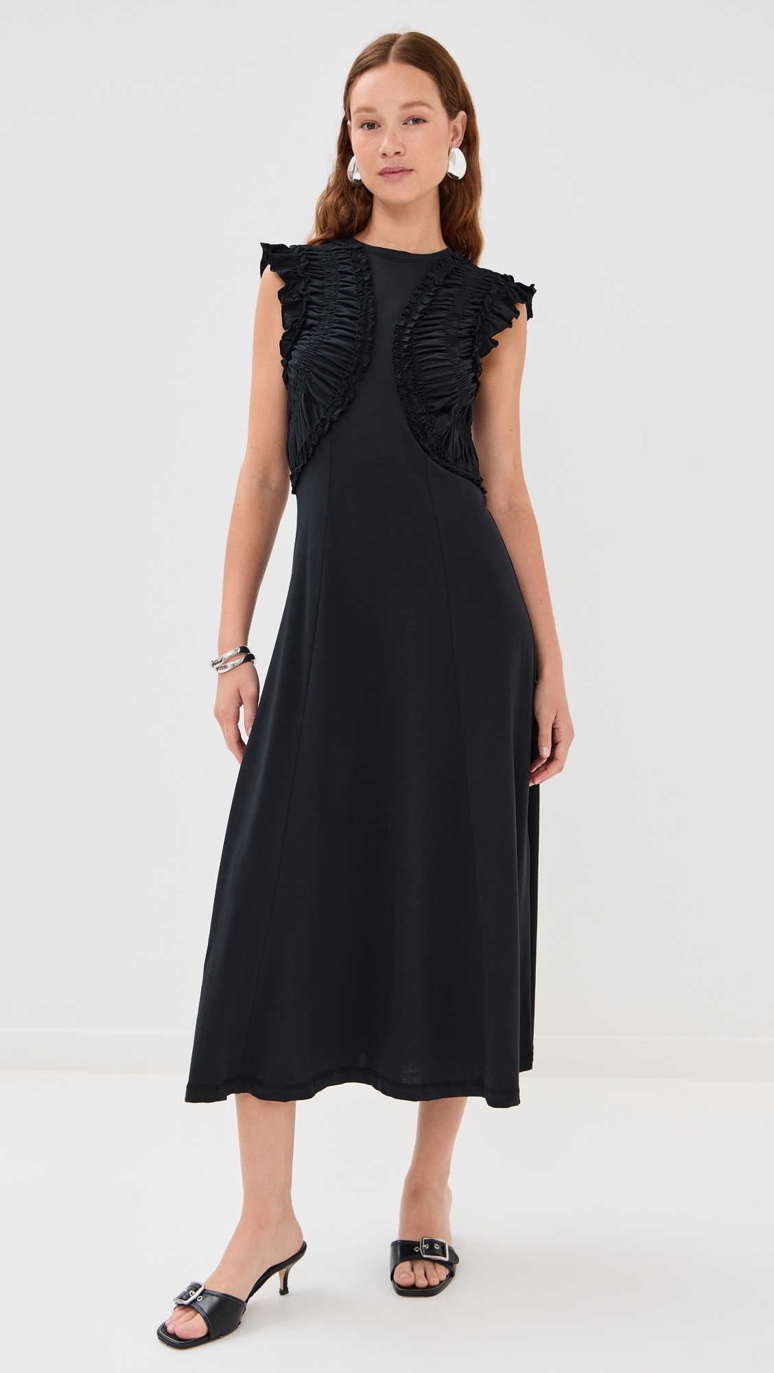 Shiva Sleeveless Ruffled Midi Dress - 6