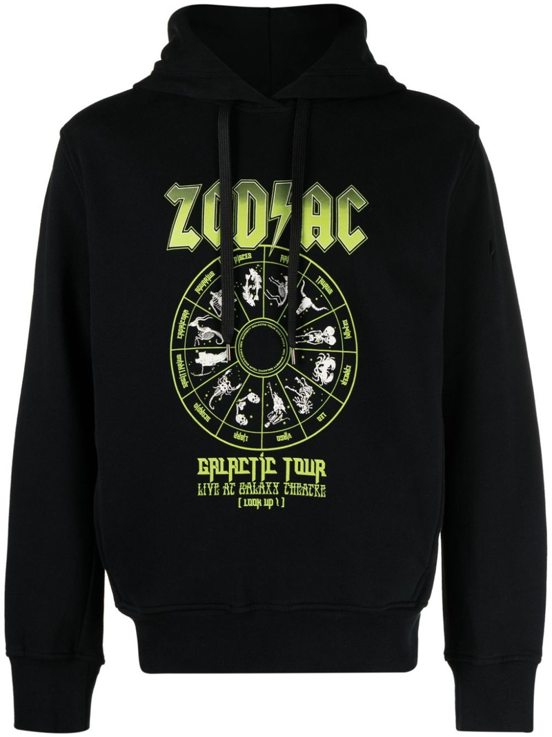 zodiac-print cotton hoodie 1