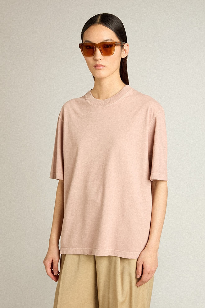 Powder-pink T-shirt with reverse logo on the back - Asian fit - 7