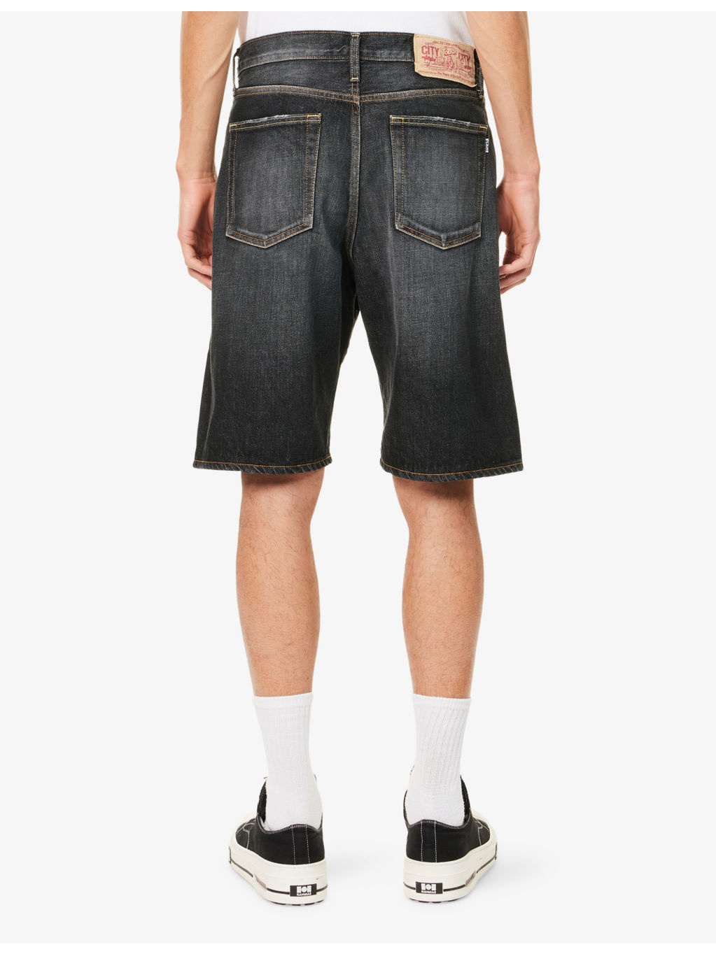Twin Star Printed Denim Shorts - 4
