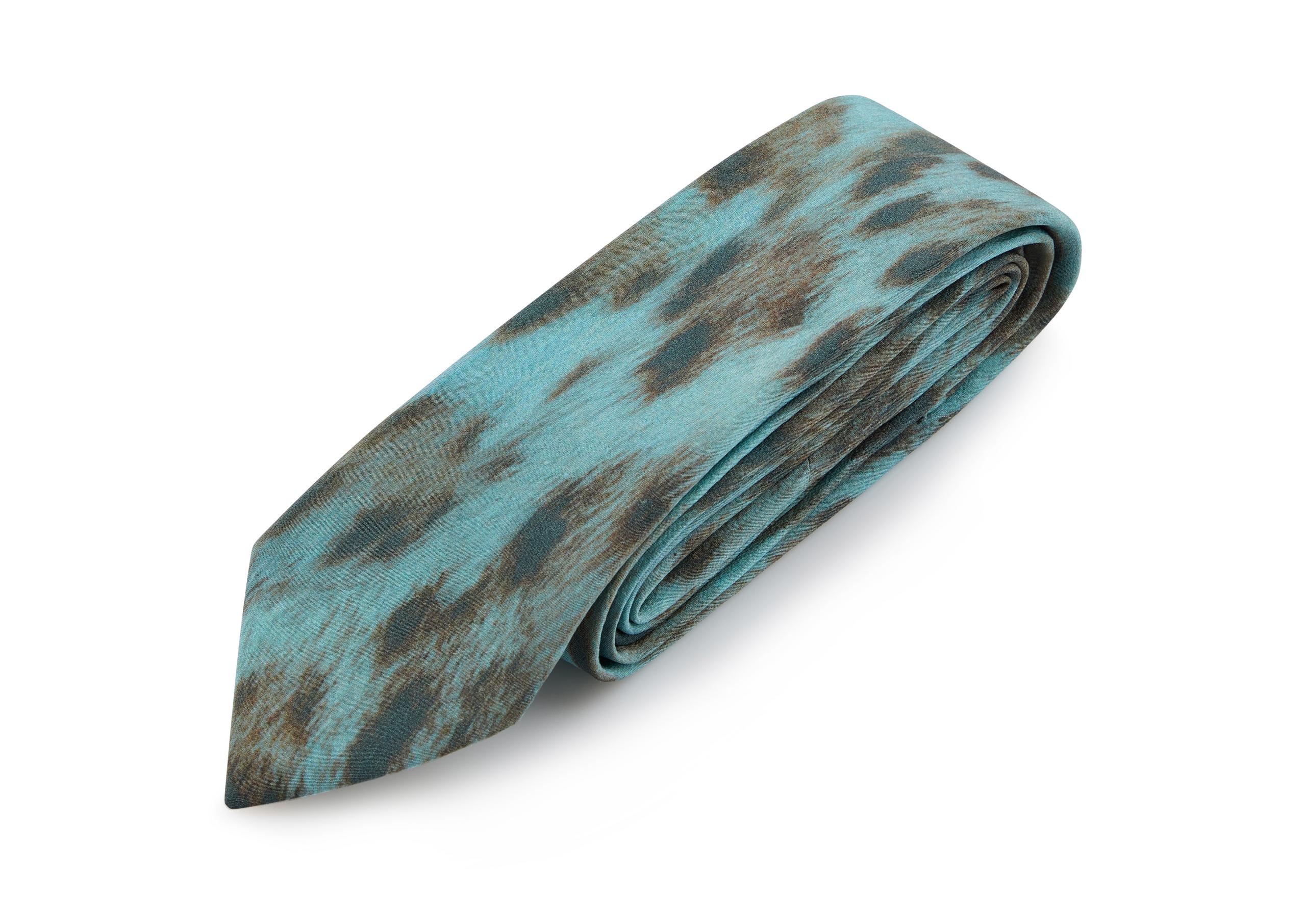 CHEETAH CREPE DE CHINE TIE - 3
