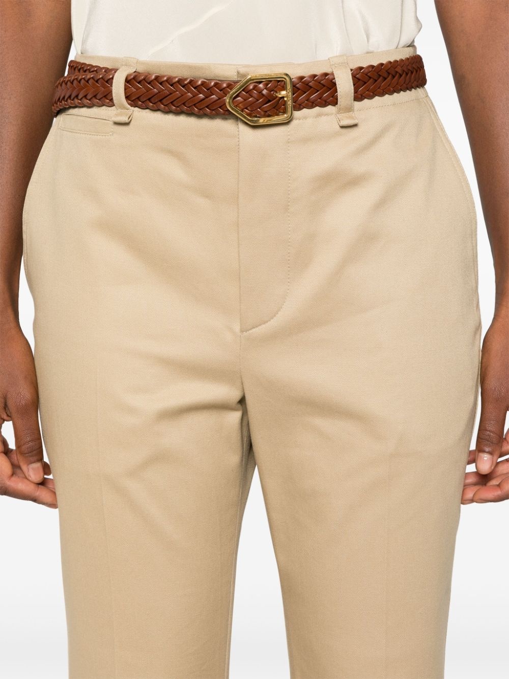 straight-leg cotton trousers - 5