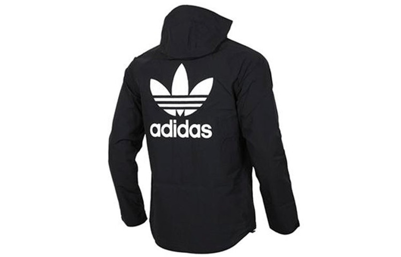 adidas adidas originals windbreaker Hooded Jacket Black BR4146 outlook