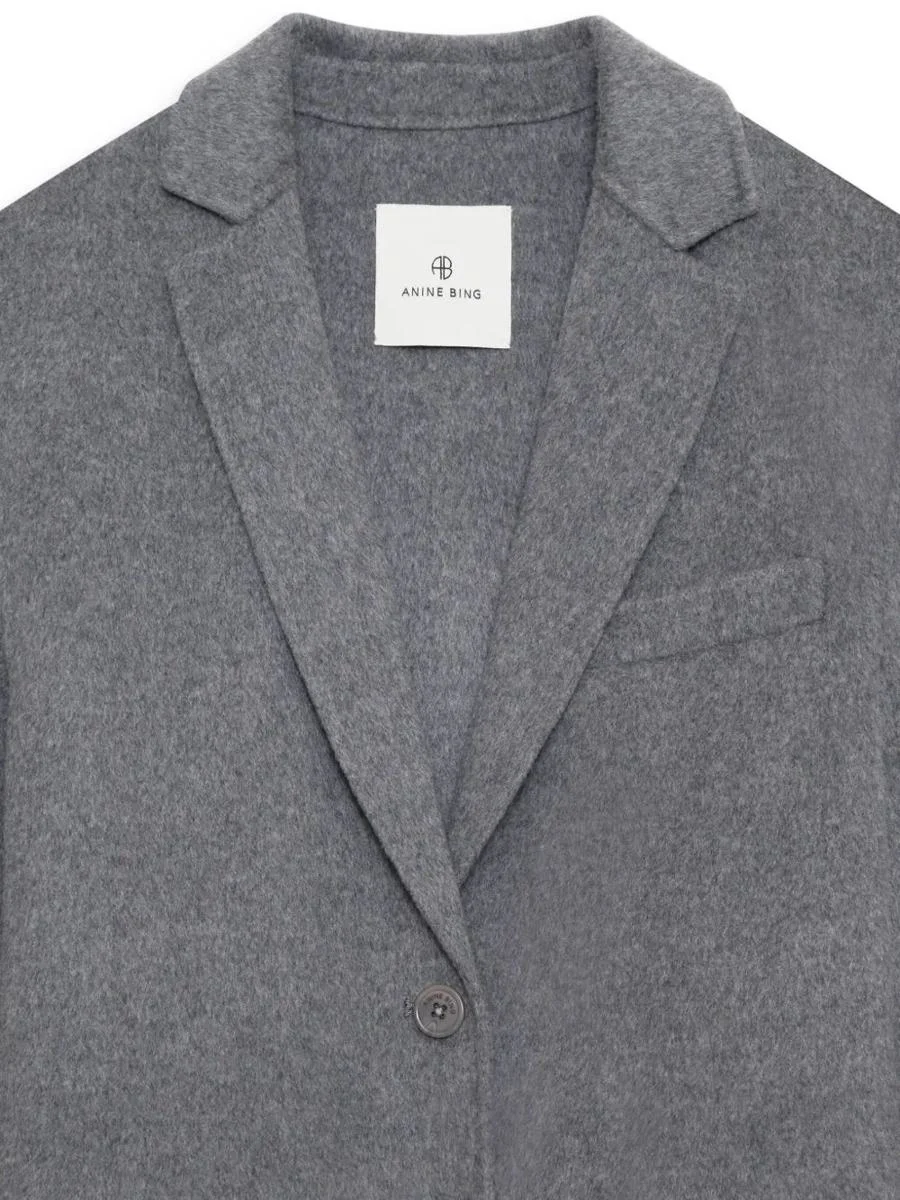 Anine Bing Quinn Blazer - Heather Grey Cashmere Blend - 1