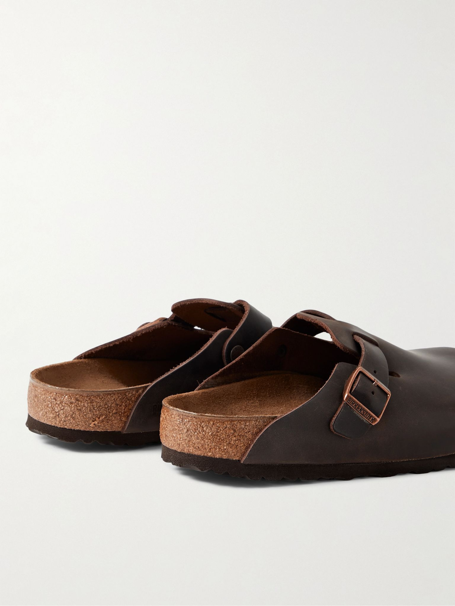 Boston Oiled-Leather Clogs Chocolate - 5