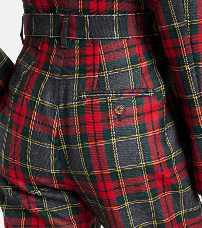 Ray checked virgin wool wide-leg pants 6