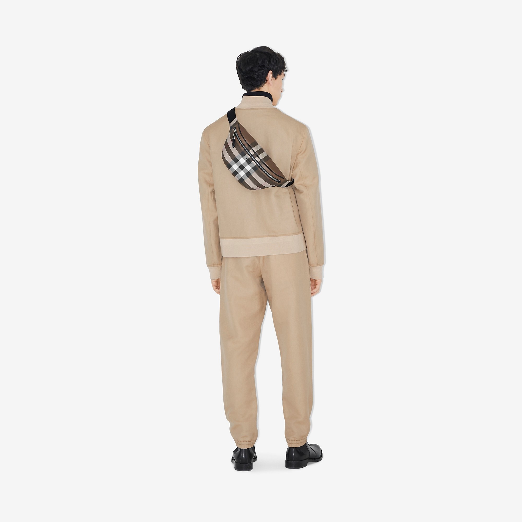 Check and Leather Bum Bag - 2