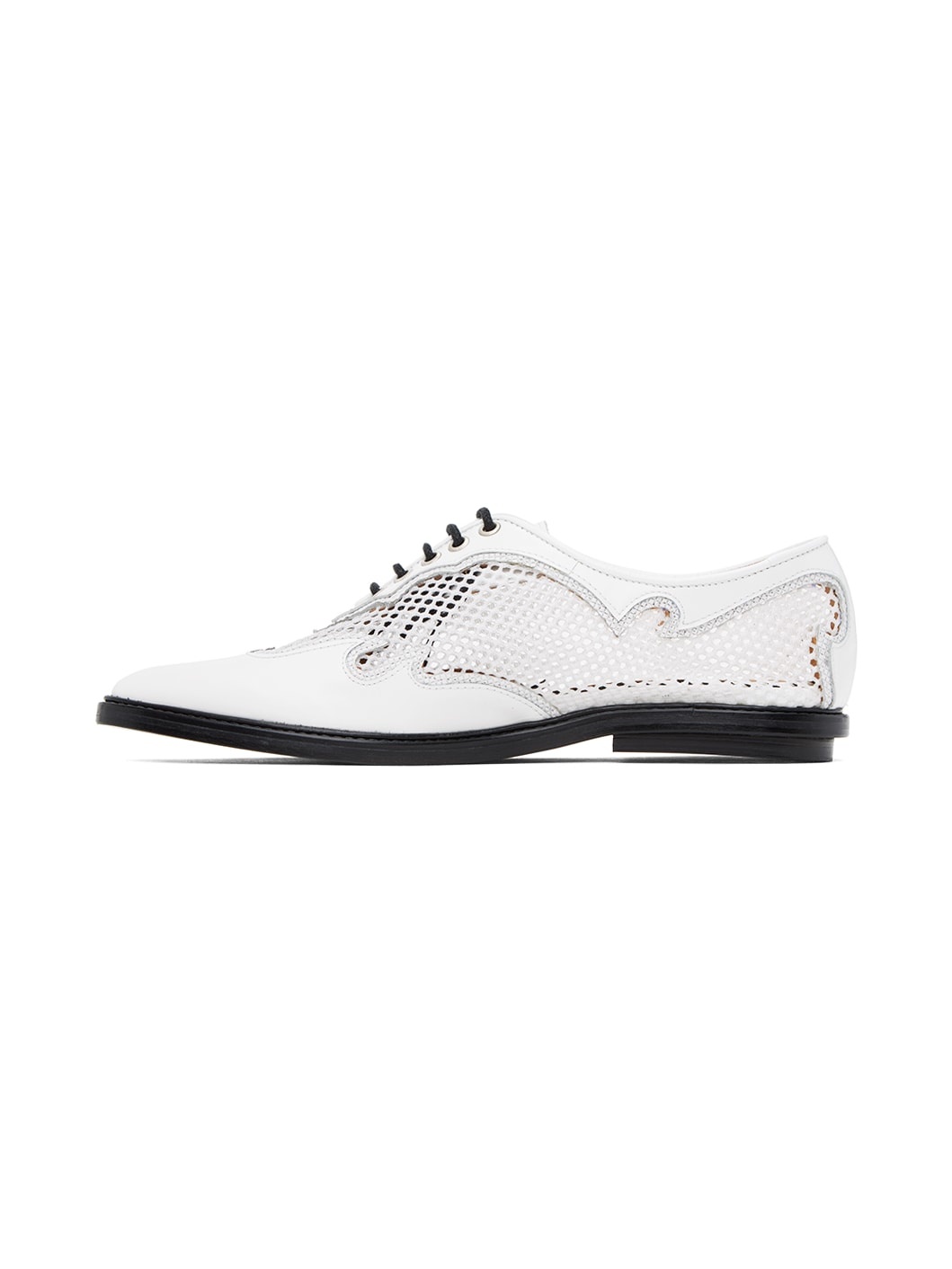 White Lace-Up Oxfords - 3