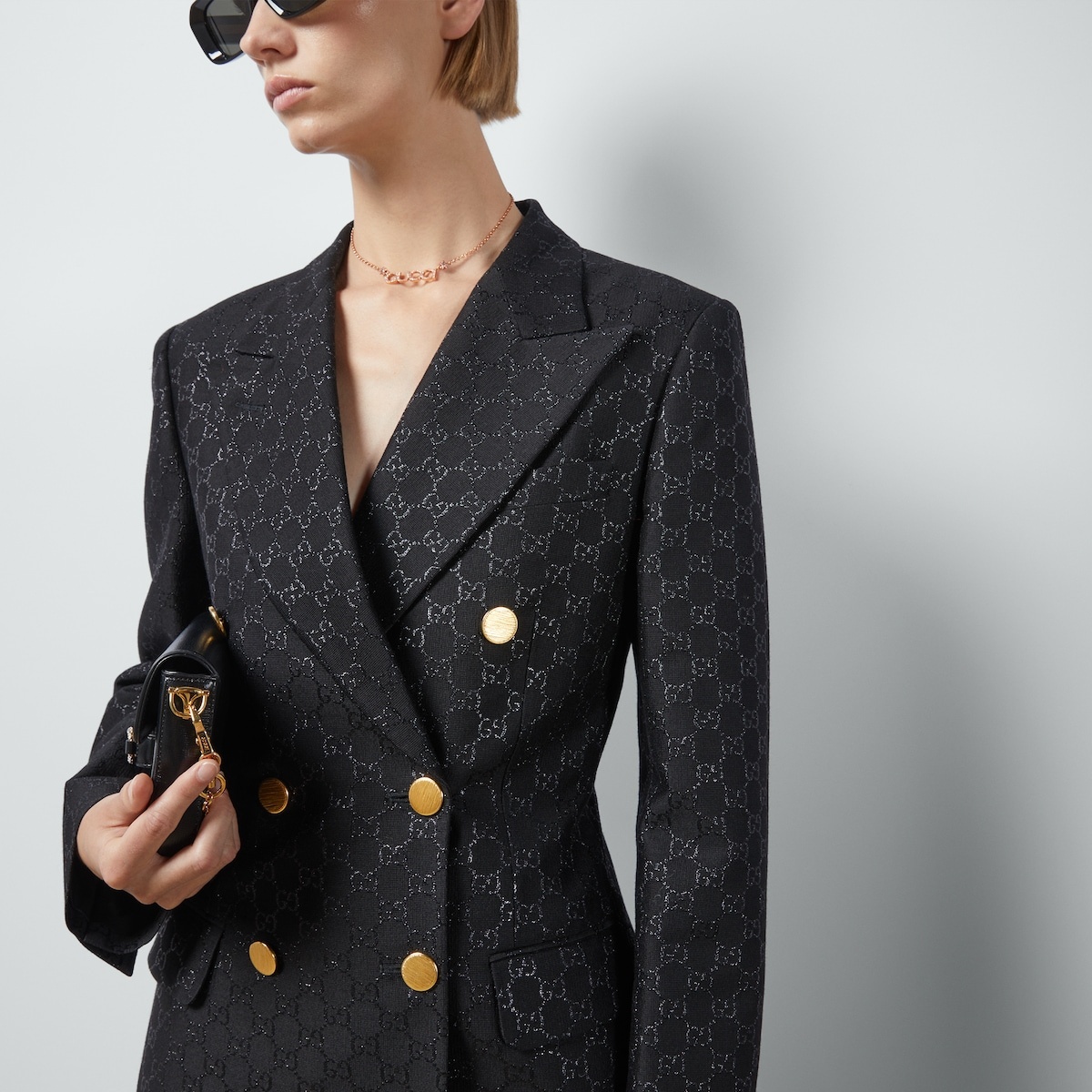 GG wool lamé jacket - 3