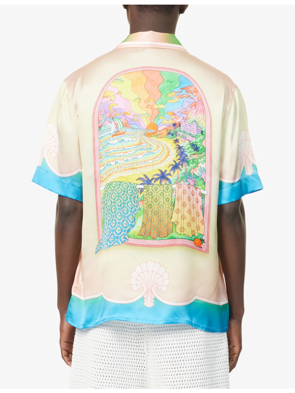 Lucid Dreams Cuban-Collar Short-Sleeve Silk Shirt - 4